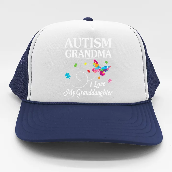 Butterfly Autism Grandma I Love My Granddaughter Autistic Trucker Hat