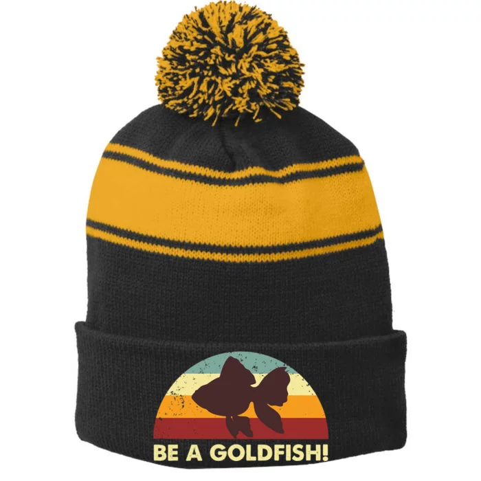 Be A Goldfish Stripe Pom Pom Beanie