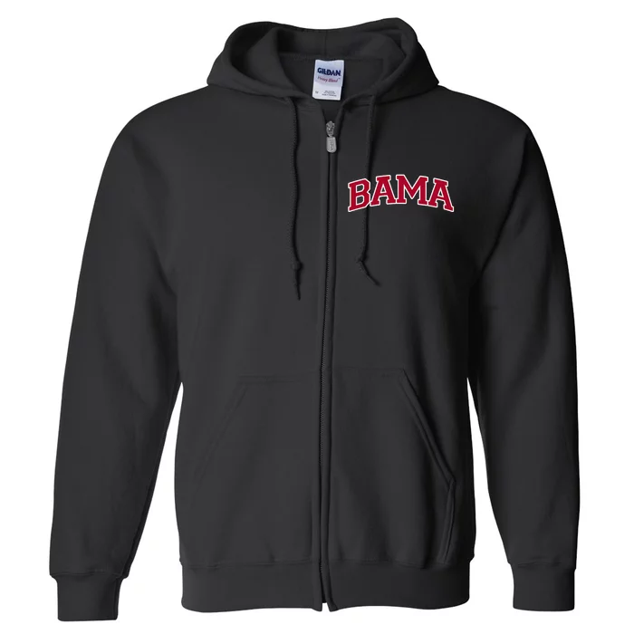 Bama Alabama Gifts Al State Graphic Full Zip Hoodie