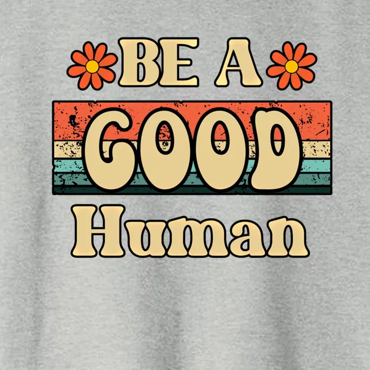 Be A Good Hu Retro Positive Thinking Gift Women's Crop Top Tee