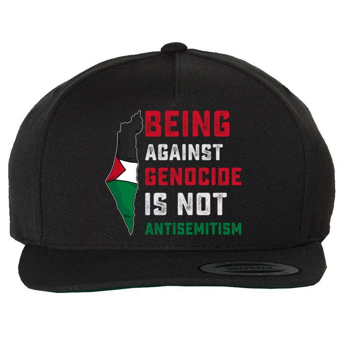 Being Against Genocide Is Not Antisemitism Support Palestine Wool Snapback Cap