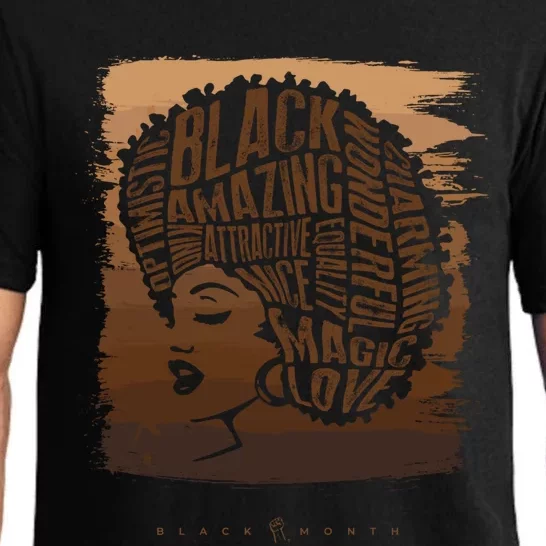 Black Afro Hair Inspire Words Black History Month Gift Pajama Set