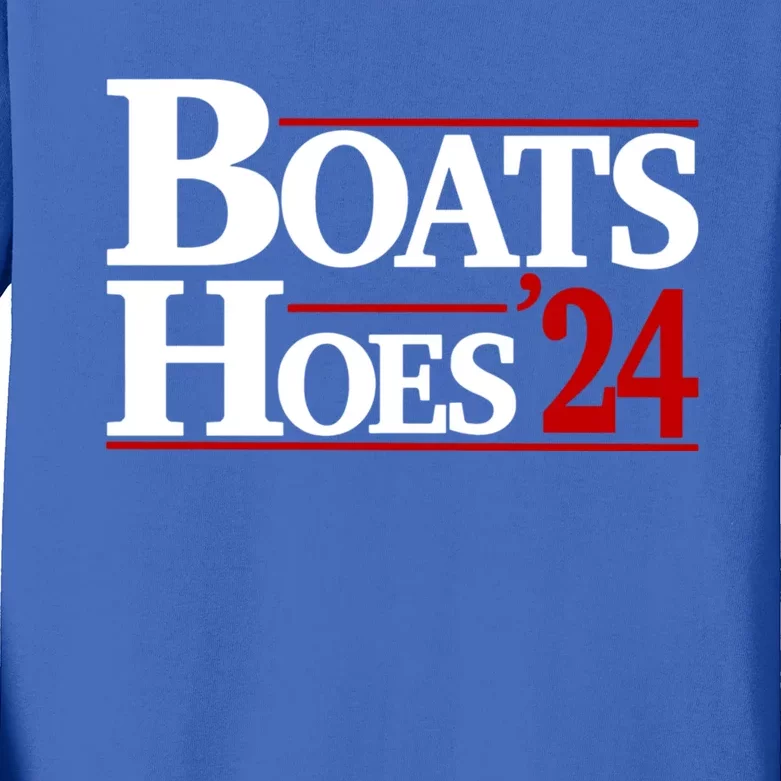 Boats And Hoes 2024 Election Funny Kids Long Sleeve Shirt