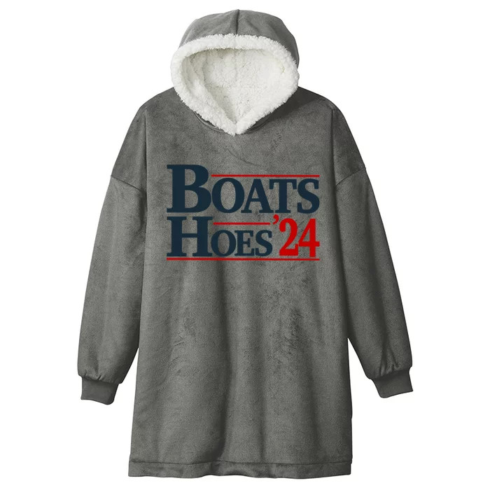 Boats And Hoes 2024 Election Funny Hooded Wearable Blanket