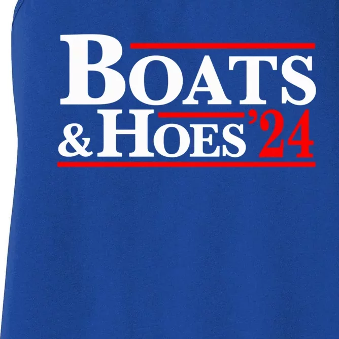 Boats And Hoes 2024 Election Funny Women's Racerback Tank