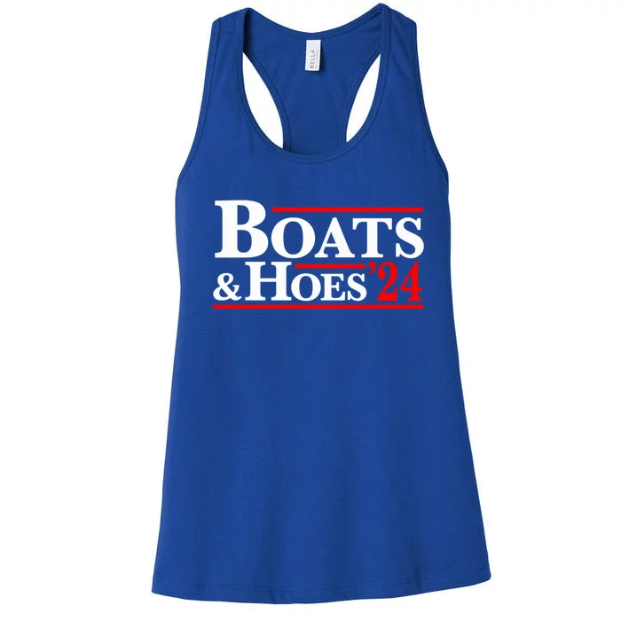 Boats And Hoes 2024 Election Funny Women's Racerback Tank