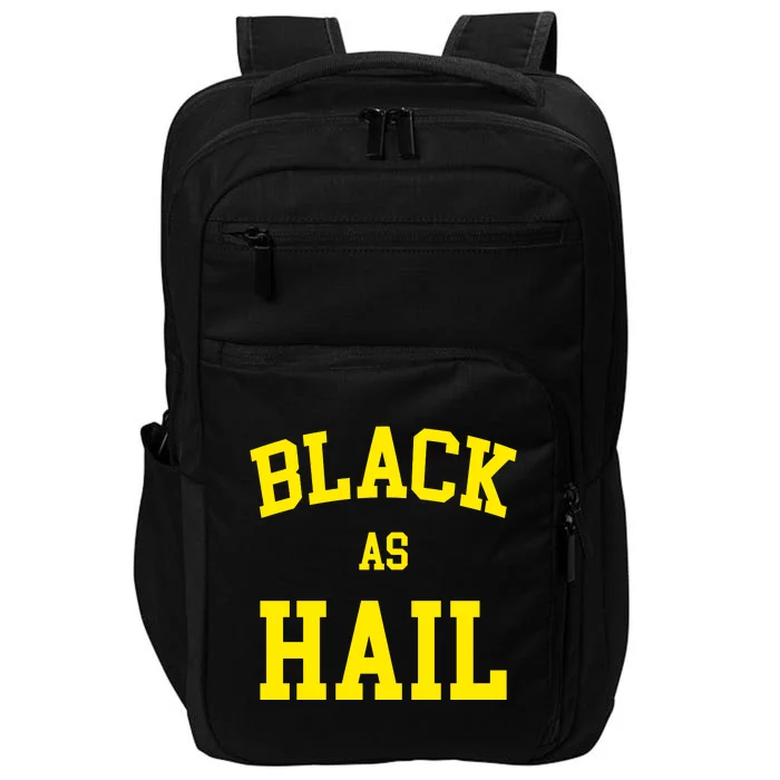 Black As Hail Yellow College Logo Impact Tech Backpack