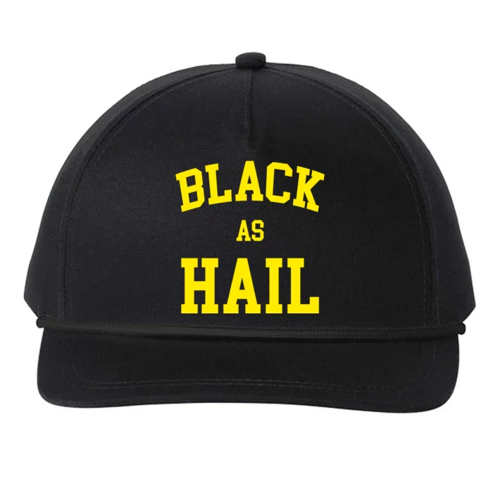 Black As Hail Yellow College Logo Snapback Five-Panel Rope Hat