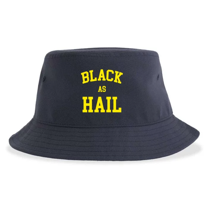 Black As Hail Yellow College Logo Sustainable Bucket Hat