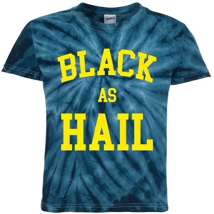 Black As Hail Yellow College Logo Kids Tie-Dye T-Shirt