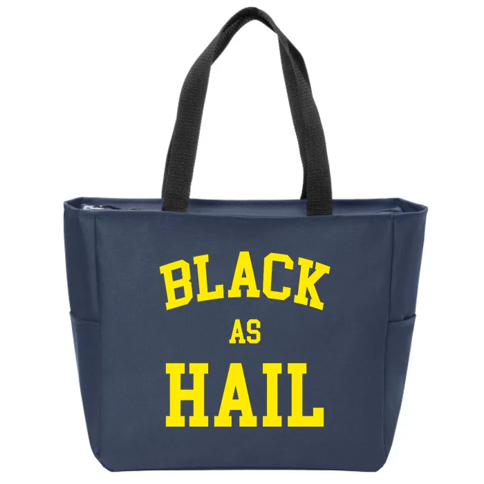 Black As Hail Yellow College Logo Zip Tote Bag