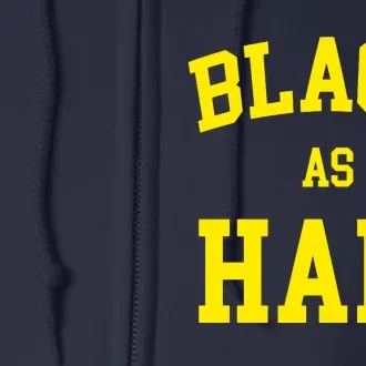 Black As Hail Yellow College Logo Full Zip Hoodie