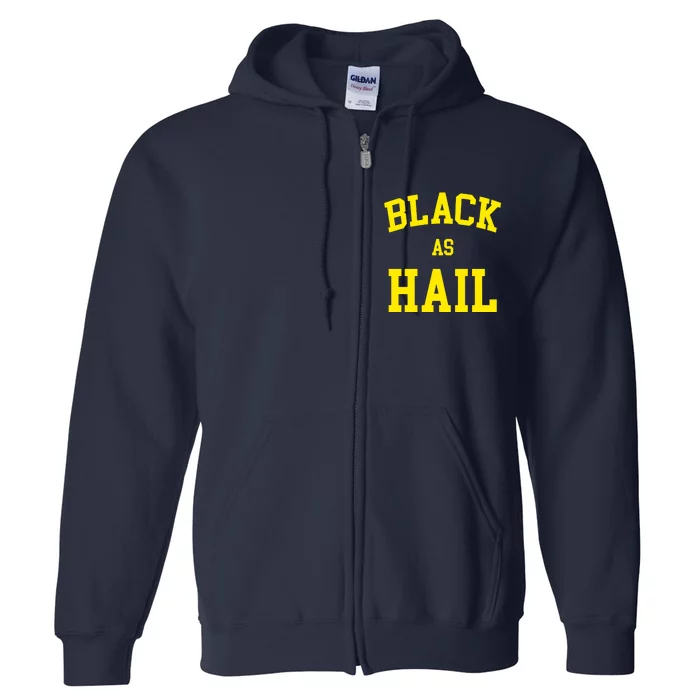 Black As Hail Yellow College Logo Full Zip Hoodie