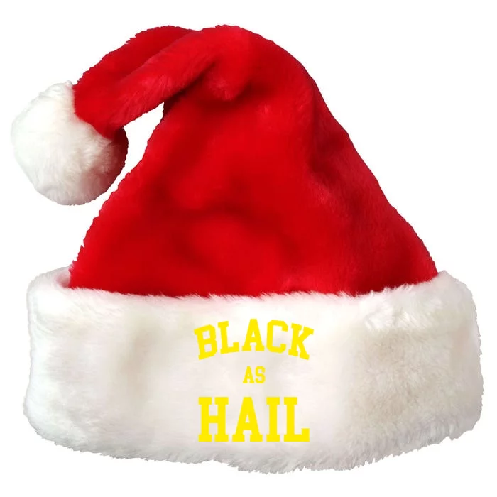 Black As Hail Yellow College Logo Premium Christmas Santa Hat