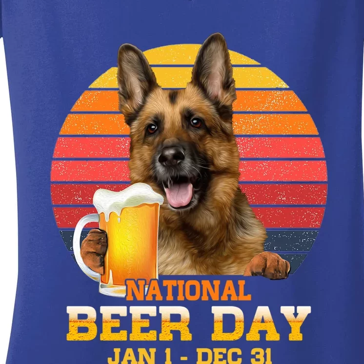 Beer And Hang With My Ger Shepherd Dog Lover Gift Women's V-Neck T-Shirt