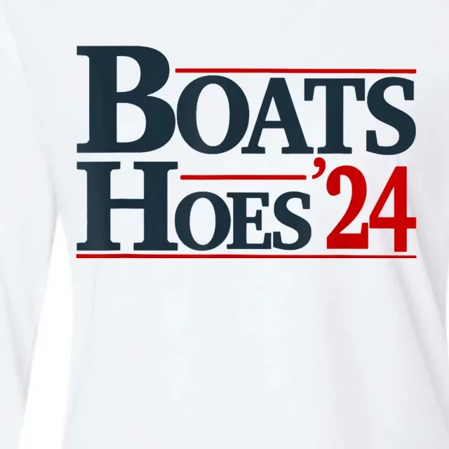 Boats And Hoes 2024 Election Funny Womens Cotton Relaxed Long Sleeve T-Shirt