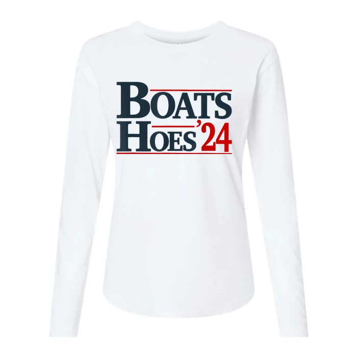 Boats And Hoes 2024 Election Funny Womens Cotton Relaxed Long Sleeve T-Shirt