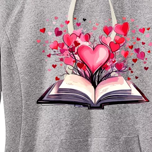 Books And Hearts Teacher Bookworm Bookish Valentines Day Women's Fleece Hoodie