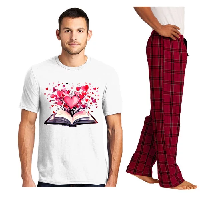 Books And Hearts Teacher Bookworm Bookish Valentines Day Pajama Set