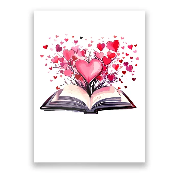 Books And Hearts Teacher Bookworm Bookish Valentines Day Poster