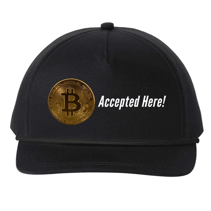 Bitcoin Accepted Here, Bitcoin To The Moon, HODL Bitcoin Crypto Snapback Five-Panel Rope Hat