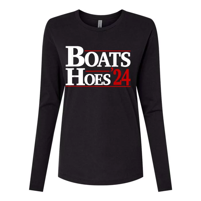 Boats And Hoes 2024 Election Funny Womens Cotton Relaxed Long Sleeve T-Shirt