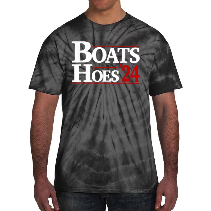 Boats And Hoes 2024 Election Funny Tie-Dye T-Shirt