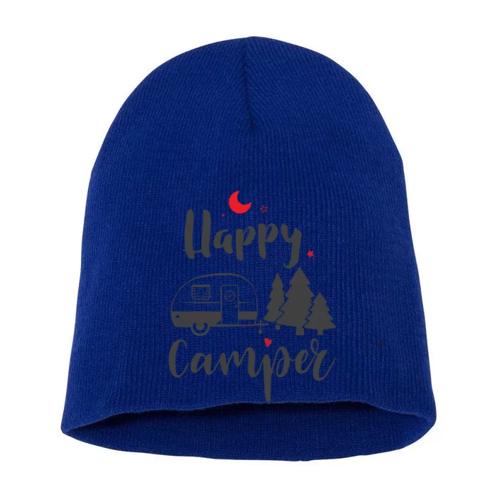 Be A Happy Camper Gift Short Acrylic Beanie