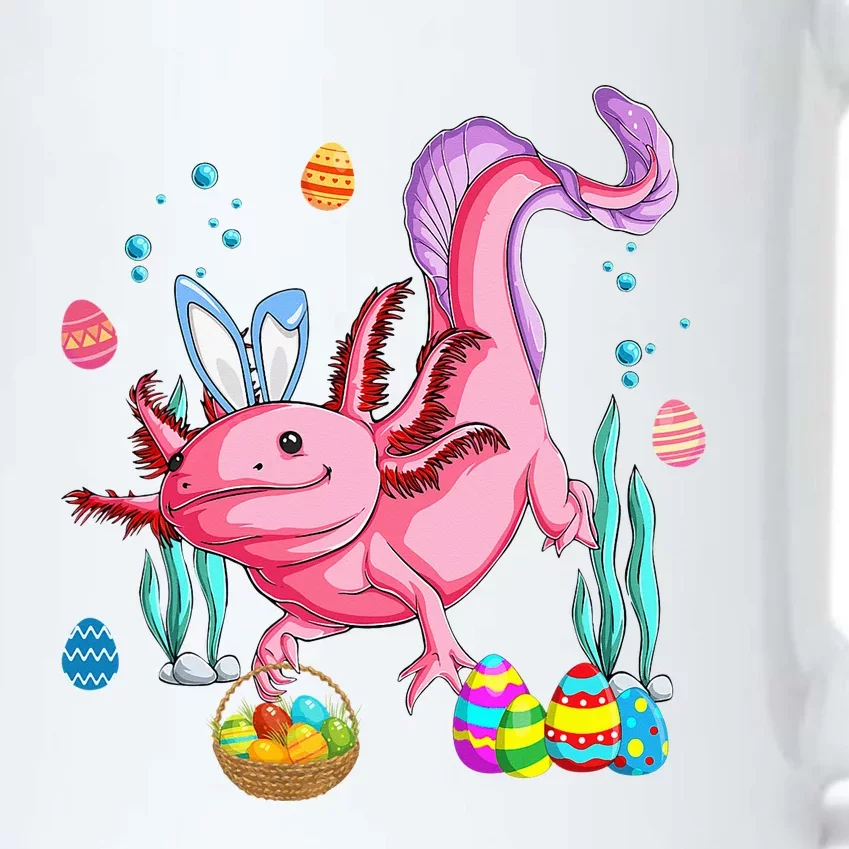 Bunny Axolotl Hunting Easter Eggs Basket Costume Black Color Changing Mug