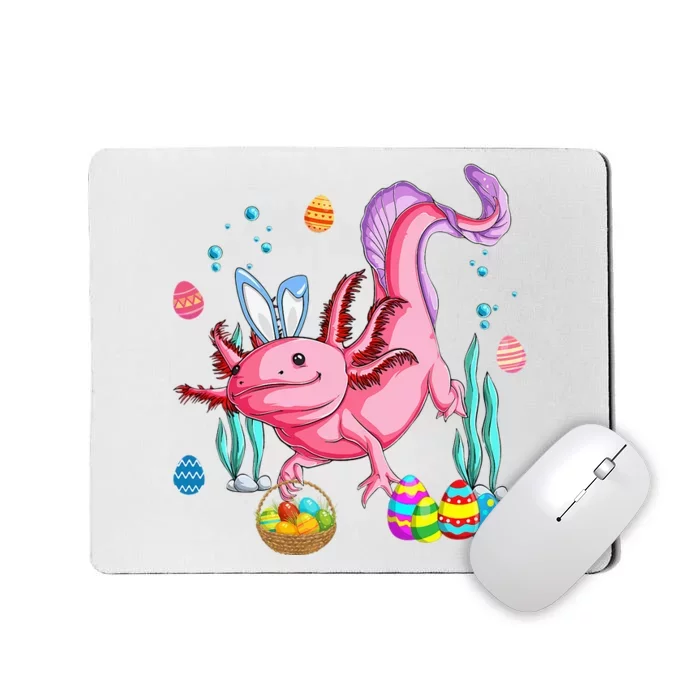 Bunny Axolotl Hunting Easter Eggs Basket Costume Mousepad