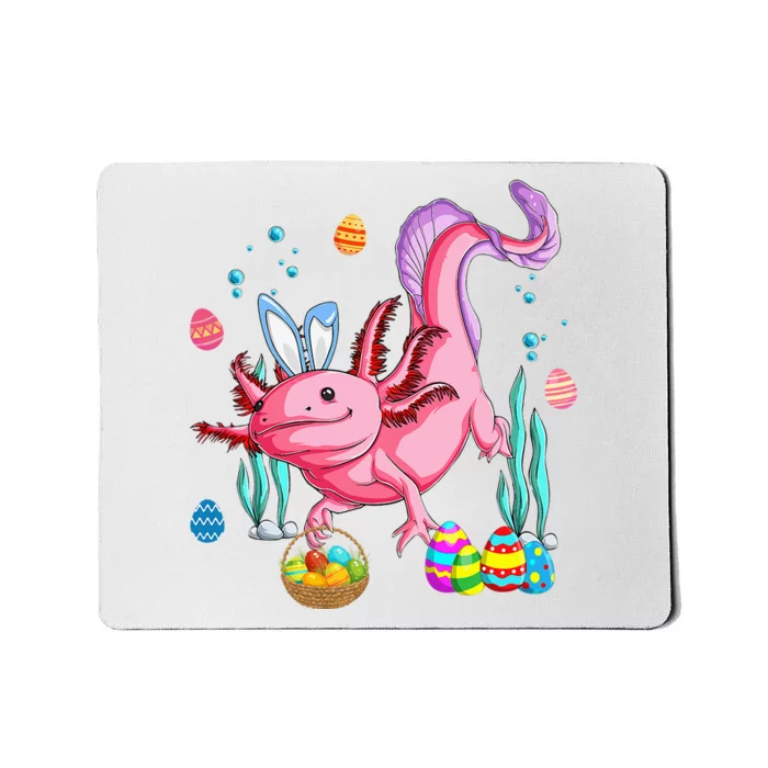 Bunny Axolotl Hunting Easter Eggs Basket Costume Mousepad