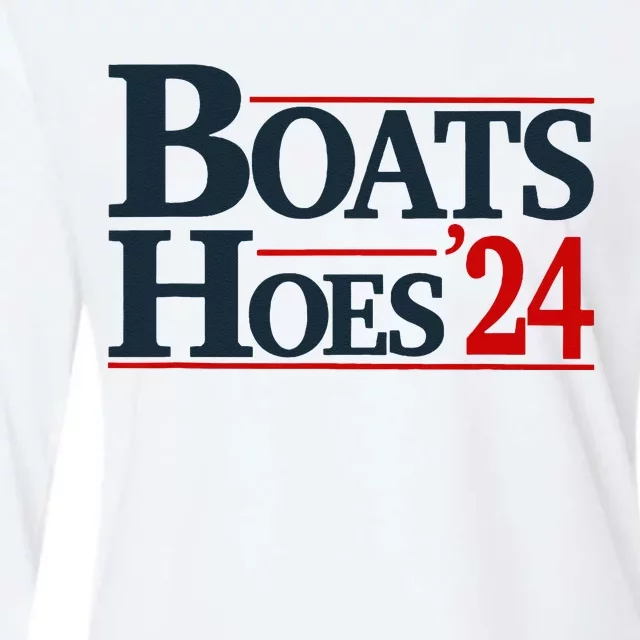 Boats And Hoes 2024 Election Funny Womens Cotton Relaxed Long Sleeve T-Shirt