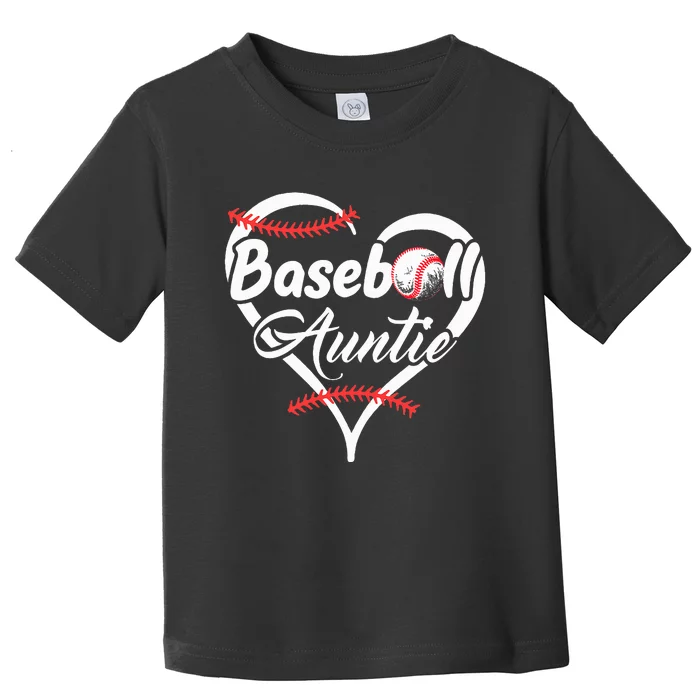 Baseball Aunt Heart Proud Baseball Auntie Toddler T-Shirt