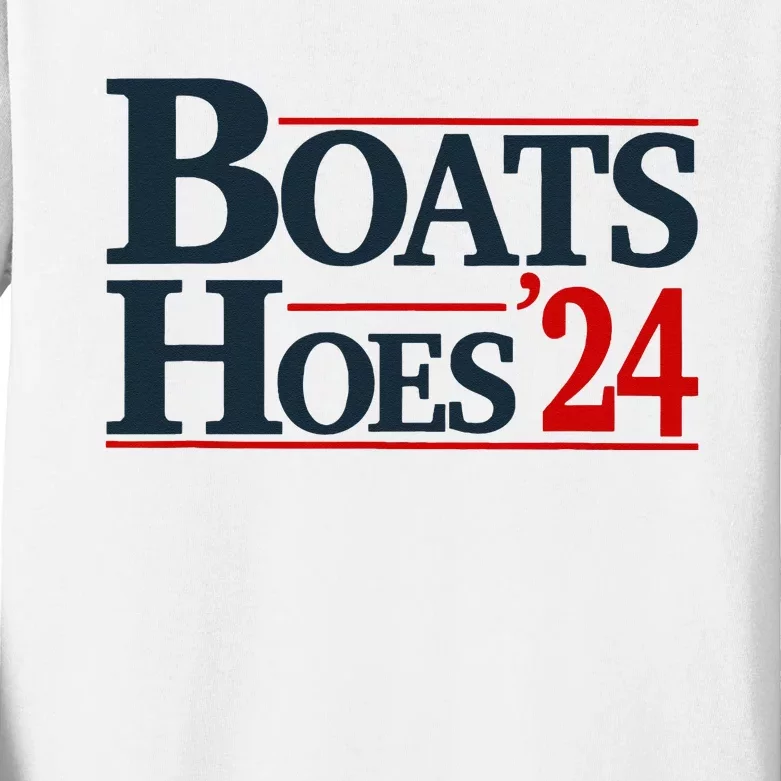 Boats and Hoes 2024 Election Funny Kids Long Sleeve Shirt