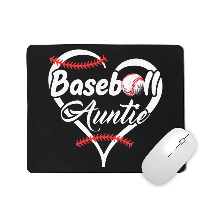 Baseball Aunt Heart Proud Baseball Auntie Mousepad