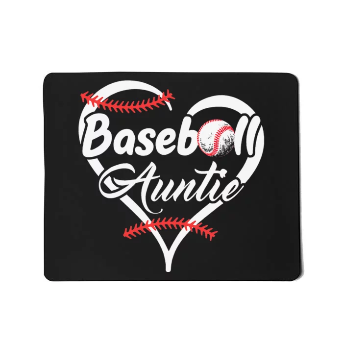 Baseball Aunt Heart Proud Baseball Auntie Mousepad