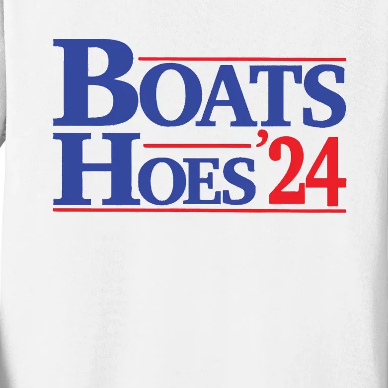 Boats And Hoes 2024 Election Day Kids Long Sleeve Shirt