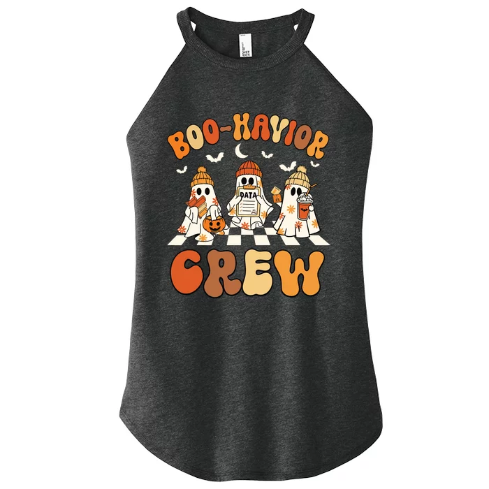 Behavior Analyst Halloween Aba Cute Ghost Boohavior Crew Women’s Perfect Tri Rocker Tank