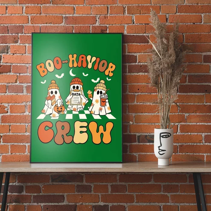 Behavior Analyst Halloween Aba Cute Ghost Boohavior Crew Poster