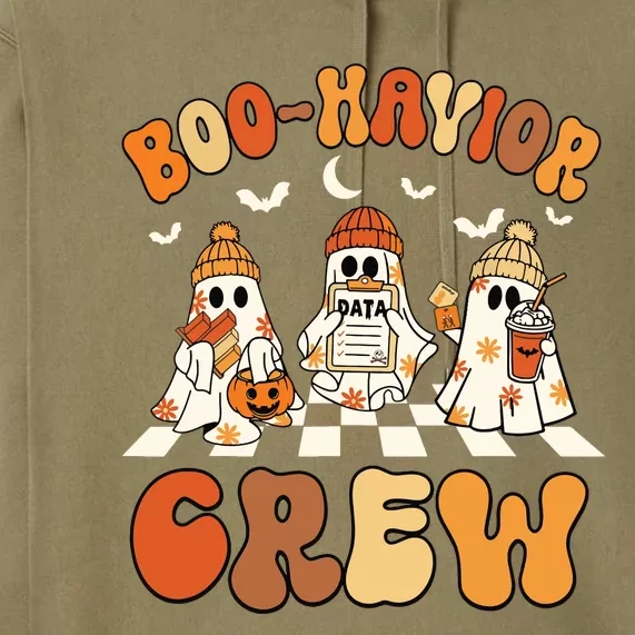 Behavior Analyst Halloween Aba Cute Ghost Boohavior Crew Premium Hoodie