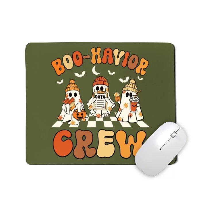 Behavior Analyst Halloween Aba Cute Ghost Boohavior Crew Mousepad