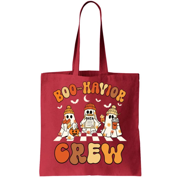 Behavior Analyst Halloween Aba Cute Ghost Boohavior Crew Tote Bag