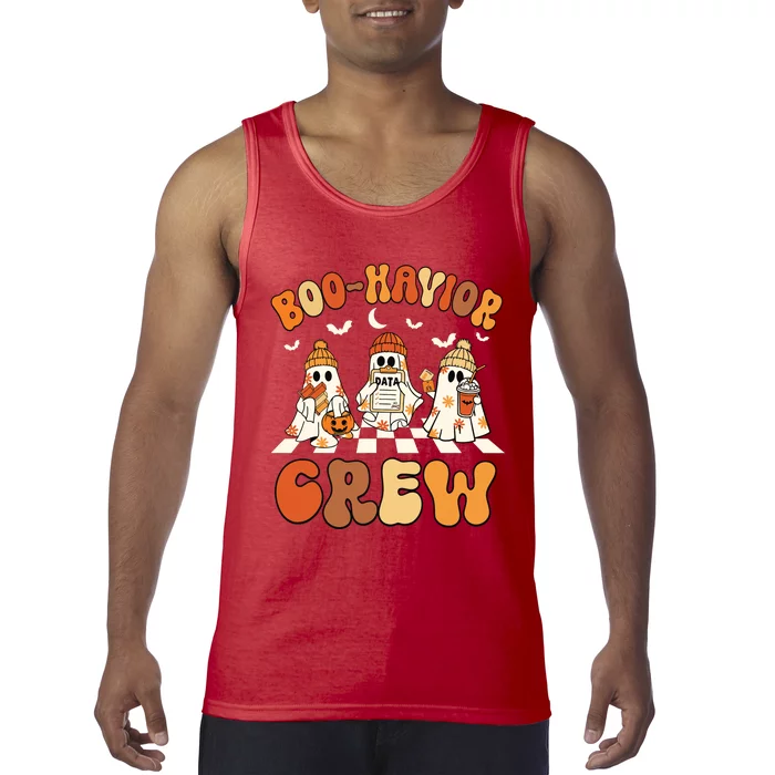 Behavior Analyst Halloween Aba Cute Ghost Boohavior Crew Tank Top