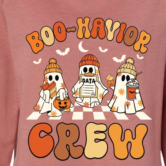 Behavior Analyst Halloween Aba Cute Ghost Boohavior Crew Womens California Wash Sweatshirt