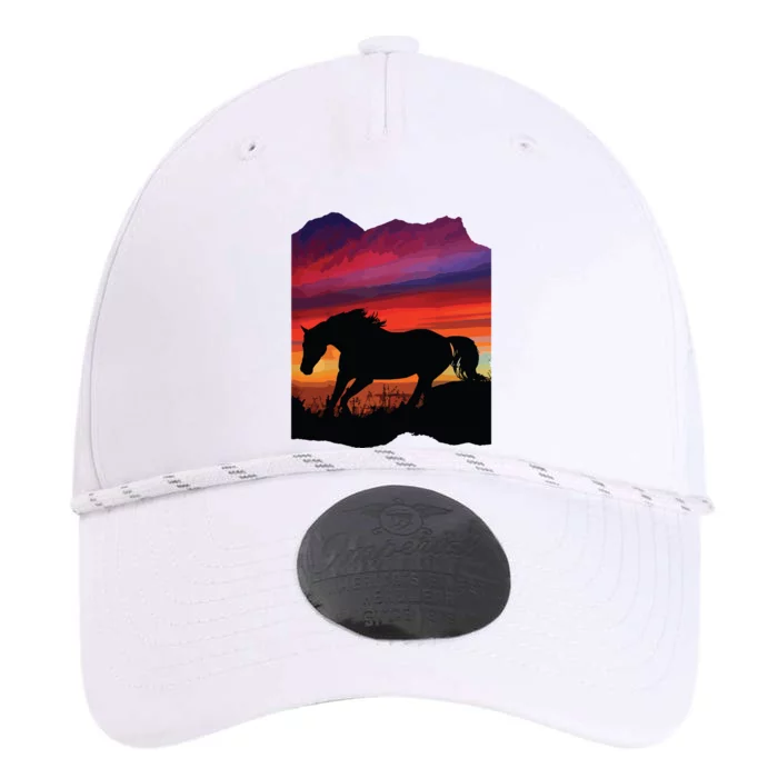 Beautiful Arabian Horse Sunset Silhouette Orange Purple Blue Performance The Dyno Cap