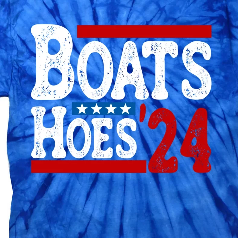 Boats And Hoes 2024 Gift Election Funny 2024 Election Humor Gift Tie-Dye T-Shirt