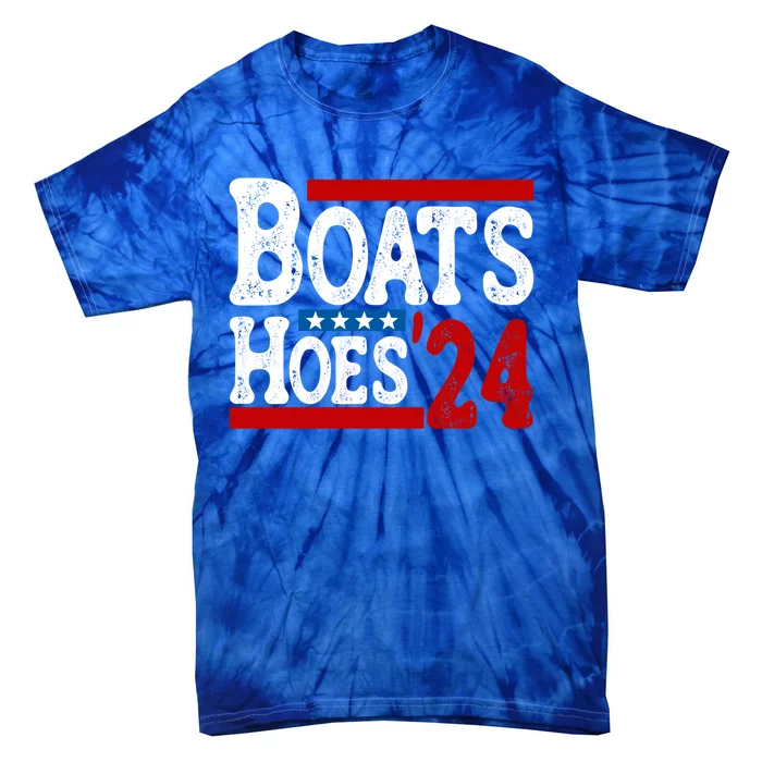 Boats And Hoes 2024 Gift Election Funny 2024 Election Humor Gift Tie-Dye T-Shirt