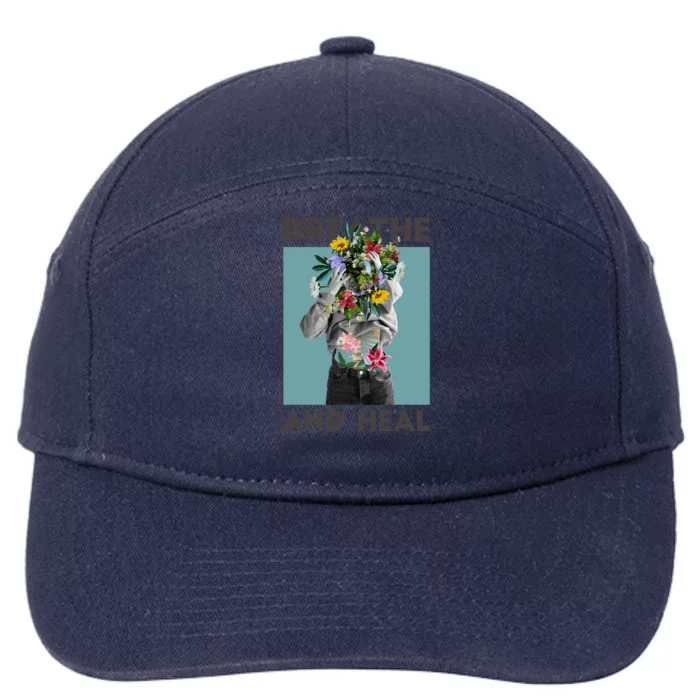 Breathe And Heal Floral 7-Panel Snapback Hat