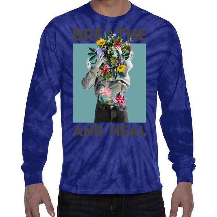 Breathe And Heal Floral Tie-Dye Long Sleeve Shirt