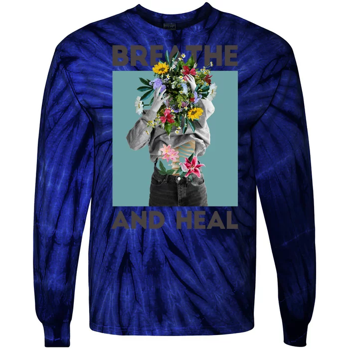 Breathe And Heal Floral Tie-Dye Long Sleeve Shirt